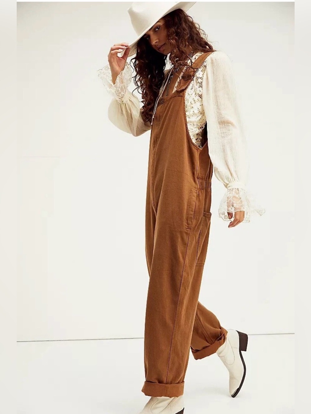 Free People We the Free Hunter Overalls - Brown - Medium